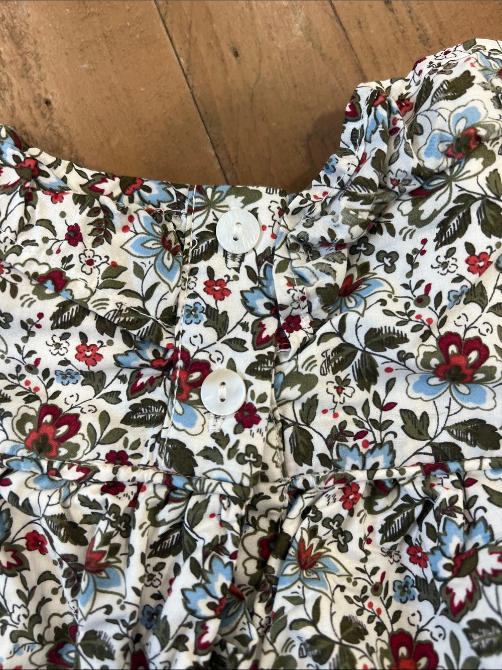 Smockingbird fall floral long sleeve ruffled bubble romper 9 months - Picture 7 of 7